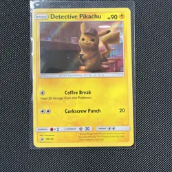 Detective Pikachu SM190 Black Star Promo Holo Pokemon Card LP - Image 1