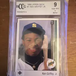 Upper Deck 1989 Ken Griffey Jr Star Rookie RC #1 Mariners MLB BCCG 9 Graded - Image 1