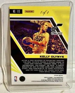2022-23 Panini Flux Basketball Kelly Olynyk Gold Vinyl 1/1 - Image 2
