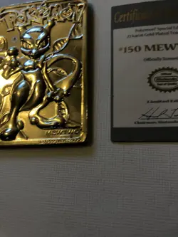 1999 Pokemon MEWTWO #150 Gold Bar Card Limited Edition Burger King Gold Plated - Image 3