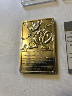 1999 Pokemon MEWTWO #150 Gold Bar Card Limited Edition Burger King Gold Plated - Image 5