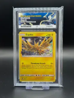 Zapdos Team Up Staff Stamp Prerelease Black Star Promo SM159 ACE 9 Mint 2019 - Image 1