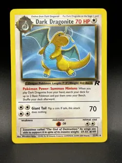Pokemon TCG Dark Dragonite 22/82 Team Rocket Rare Unlimited English Stage 2 70HP - Image 1