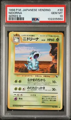 1998 Pokemon Japanese Vending PSA 10 Nidorina Nidorino PAIR #30 #33 - Image 2