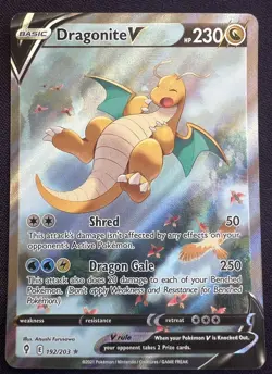 Pokemon TCG Dragonite V Evolving Skies 192/203 Holo Ultra Rare - Image 1