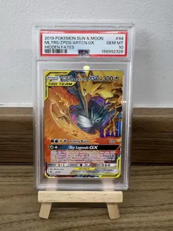 Pokemon TCG Hidden Fates Moltres & Zapdos & Articuno GX 44/68 PSA 10 Gem Mint - Image 1