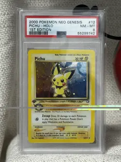 1st Edition Pichu 12/111 Holo Rare 2000 Pokemon Neo Genesis - PSA 8 - Image 1