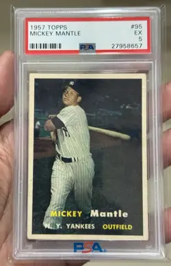 MICKEY MANTLE 1957 TOPPS PSA 5 ! *NEW SLAB BEAUTY ! *DEAD CENTERED ! *CLEAN BACK - Image 1
