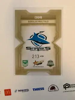 2026 NRL League Heroes Colours Die-Cut Gold – CDG048 Mulitalo Cronulla Sharks - Image 2