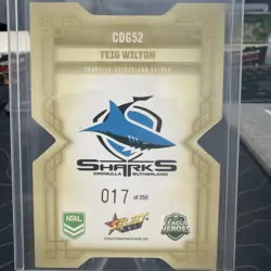2026 Select NRL League Heroes Teig Wilton Gold Die Cut /250 CDG52 - Image 2