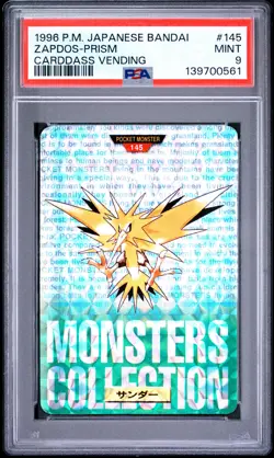 PSA 9 - Zapdos Prism #145 1996 Bandai Carddass Vending x561 - Pokemon - Image 1
