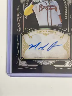 Marcell Ozuna 2026 Topps Chrome Ink Strokes On Card Auto #IS-MO. Atlanta Braves. - Image 5