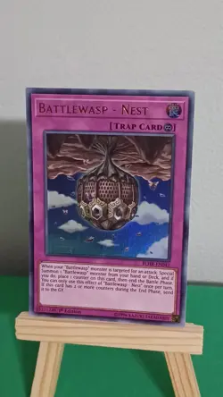 2019 Yugioh Battlewasp- Nest Trap Card BLHR-EN042 Ultra Rare Hero's Revenge - Image 2