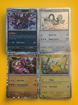 Pokemon TCG McDonald’s Holo Promo 4 Card Lot Pikachu Drampa Koraidon Hydreigon - Image 1