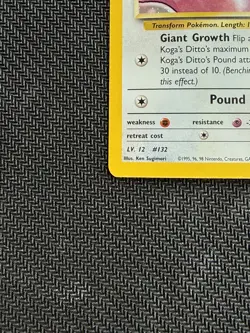 Pokemon Card Koga’s Ditto 10/132 Gym Challenge Holo Rare WOTC LP/NM - Image 4