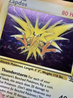 1999 Pokemon Fossil Zapdos #15/62 Holo MP-HP - Image 4