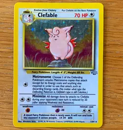 Wizards of the Coast Pokemon TCG Jungle Clefable Holo Rare 1/64 70 HP English - Image 1