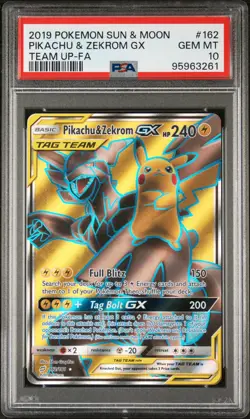 Pikachu & Zekrom Gx 162/181 Team Up Pokemon PSA 10 - Image 1