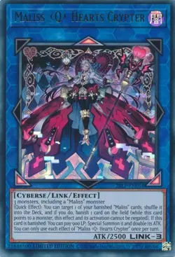 25LP-EN016 Maliss Q Hearts Crypter Ultra Rare LTD Edition Near Mint YuGiOh TCG - Image 1