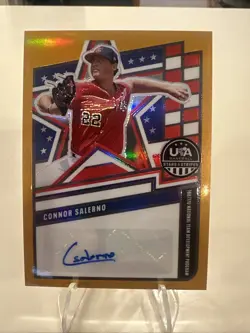 Connor Salerno - 2026 Panini USA Stars & Stripes Auto GOLD 08/10 - Image 1