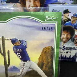 🔥2025 Topps X Bob Ross the Joy of Baseball - Wyatt Langford #37 Sap Green /75 - Image 2