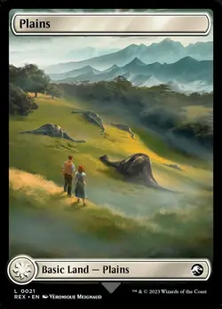 Jurassic World Collection - Plains Full Art REX 21 - NM EN - Magic MTG - Image 2