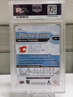 2024 Upper Deck Matthew Tkachuk Young Guns Renewed UD Exclusives /100 PSA 8 - Image 2