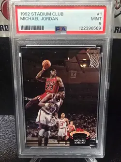 1992 STADIUM CLUB #1 MICHAEL JORDAN PSA 9 MINT - Image 1
