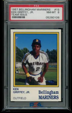 Ken Griffey Jr - 1987 Bellingham Mariners RC - PSA 8 - GOAT - HOF - Image 1