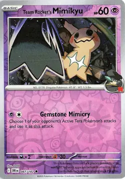 Team Rocket's Mimikyu 087/182 Reverse HOLO Foil Destined Rivals NM - Image 1