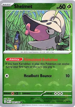 Shelmet (Poke Ball Pattern) 008/086 HOLO SV: White Flare NM - Image 1
