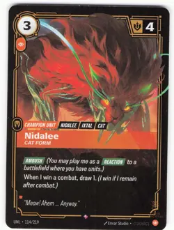 Nidalee - Cat Form 114/219 HOLO Unleashed NM - Image 1