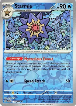 Starmie 121/165 - REVERSE HOLO - SV: Scarlet & Violet 151 - NM - Image 1