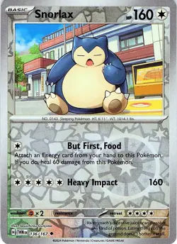 Snorlax 136/167 - REVERSE HOLO - SV06: Twilight Masquerade - NM - Image 1