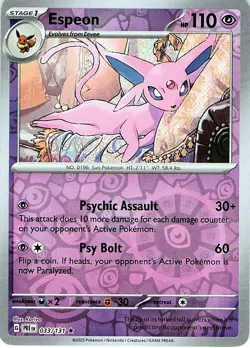 Espeon 033/131 - REVERSE HOLO - SV: Prismatic Evolutions - NM - Image 1