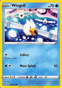 Wingull 041/192 Rebel Clash Pokemon NM - Image 1