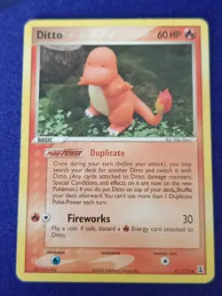 Pokemon Ditto Charmander 61/113 EX Delta Species - MP - Image 1