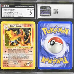 🔥 CGC 5 FIGHTING SYMBOL ERROR BLAINE'S CHARIZARD | GYM CHALLENGE 2/132 🔥 - Image 1