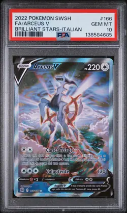 Pokemon PSA 10 Arceus V #166 Full Art Astri Lucenti 2022 Italiano - Image 2