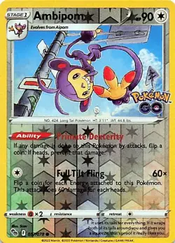 Ambipom 057/078 - REVERSE HOLO - Pokemon GO - NM - Image 1