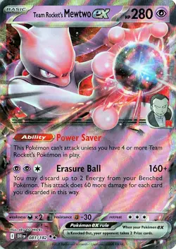 Team Rocket's Mewtwo ex 081/182 HOLO Destined Rivals NM - Image 1