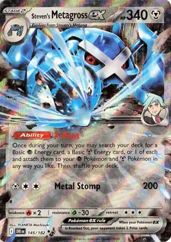 Steven's Metagross ex 145/182 HOLO Destined Rivals NM - Image 1