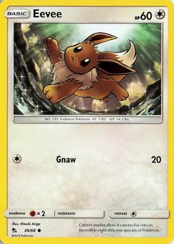 Eevee 49/68 Hidden Fates Pokemon NM - Image 1