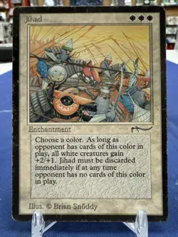 1993 vintage MAGIC THE GATHERING Jihadd arabian nights CARD mtg - Image 1