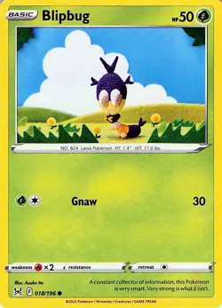 Blipbug 018/196 Lost Origin - MID ERA - Pokemon NM - Image 1