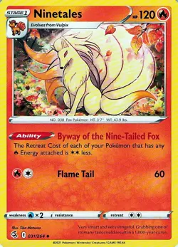 Ninetales 031/264 Fusion Strike - MID ERA - Pokemon NM - Image 1