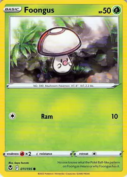 Foongus 011/195 Silver Tempest - MID ERA - Pokemon NM - Image 1