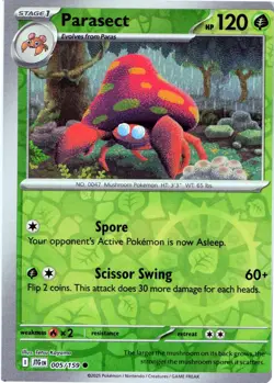 Parasect 005/159 ERROR MISPRINT THICK LEFT MISCUT -Journey Together Pokemon NM - Image 1