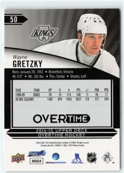 2014-15 Upper Deck Overtime #50 Wayne Gretzky - Los Angeles Kings - Image 2