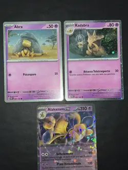 Pokemon 151 Set Abra 063 Kadabra 064 Alakazam Ex 050 Promo Holo Foil Ita Lot - Image 3